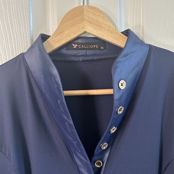 Calliope Dress Kiona Flare Womens Long Sleeve Button Down Navy Golf Pockets SZXL - Picture 7 of 8
